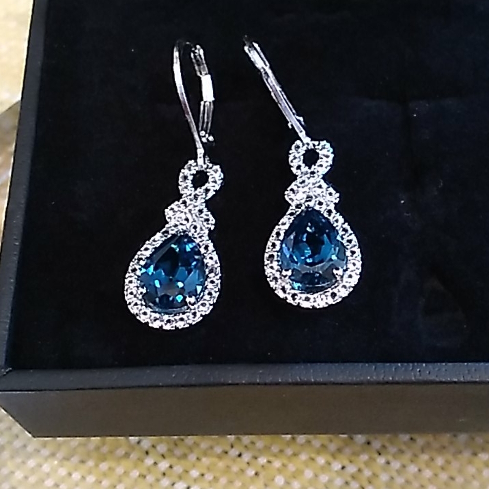 Colleen Lopez London Blue and White Topaz Earrings